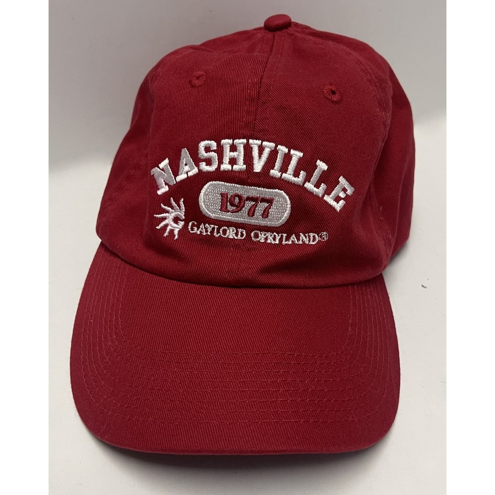 GAYLORD OPRYLAND NASHVILLE 1977 RED ADJUSTABLE HAT CAP EMBROIDERED